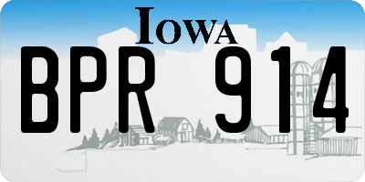 IA license plate BPR914