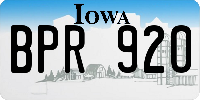 IA license plate BPR920