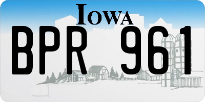 IA license plate BPR961