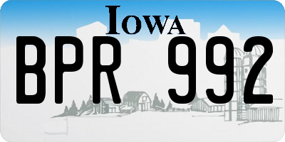 IA license plate BPR992