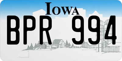 IA license plate BPR994