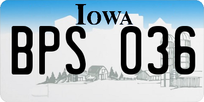 IA license plate BPS036