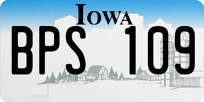 IA license plate BPS109