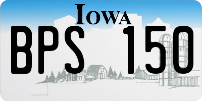 IA license plate BPS150