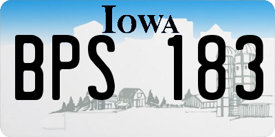 IA license plate BPS183