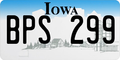 IA license plate BPS299