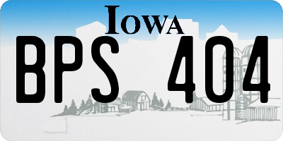 IA license plate BPS404