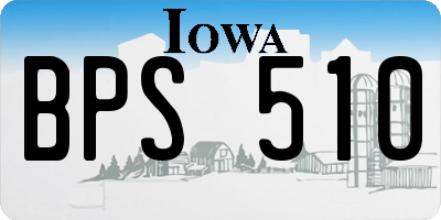 IA license plate BPS510