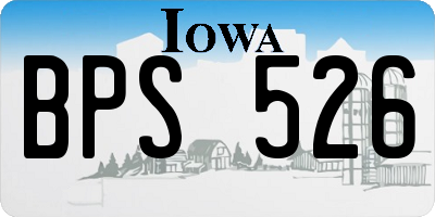 IA license plate BPS526