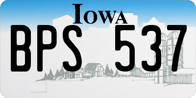 IA license plate BPS537