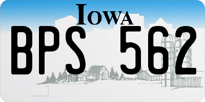 IA license plate BPS562