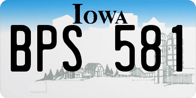 IA license plate BPS581