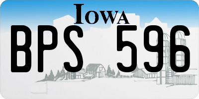 IA license plate BPS596