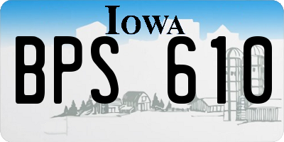 IA license plate BPS610
