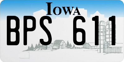 IA license plate BPS611