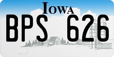 IA license plate BPS626