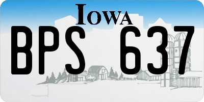 IA license plate BPS637