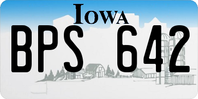 IA license plate BPS642