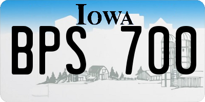 IA license plate BPS700