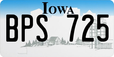 IA license plate BPS725