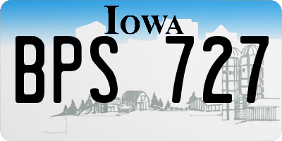 IA license plate BPS727