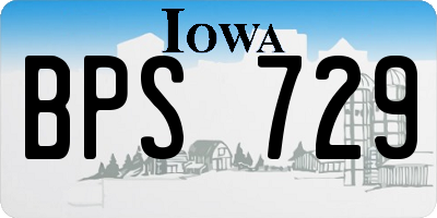 IA license plate BPS729