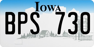 IA license plate BPS730