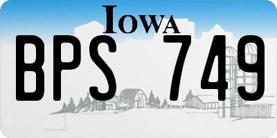 IA license plate BPS749