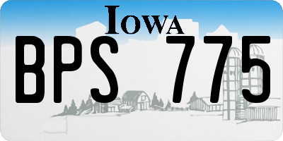 IA license plate BPS775