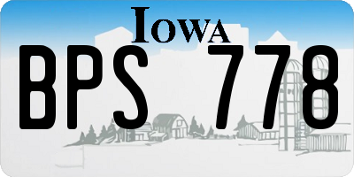 IA license plate BPS778