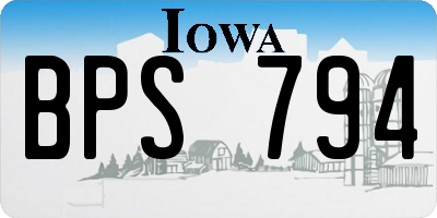IA license plate BPS794