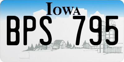 IA license plate BPS795