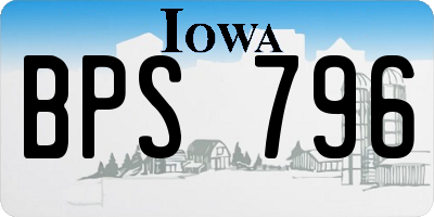 IA license plate BPS796