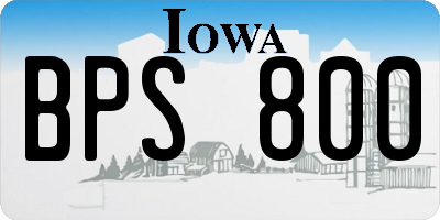 IA license plate BPS800