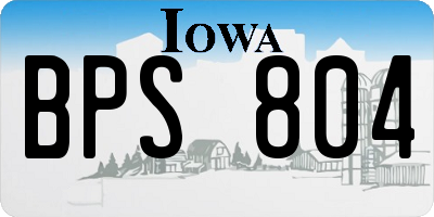 IA license plate BPS804