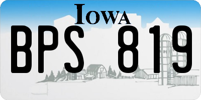 IA license plate BPS819