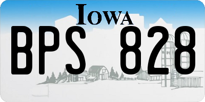 IA license plate BPS828