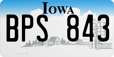 IA license plate BPS843