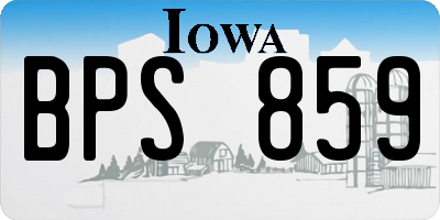 IA license plate BPS859