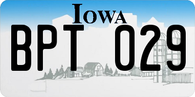 IA license plate BPT029