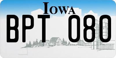 IA license plate BPT080