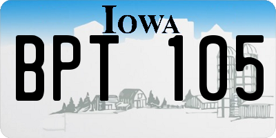 IA license plate BPT105