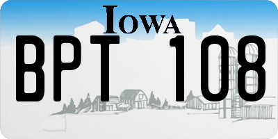 IA license plate BPT108