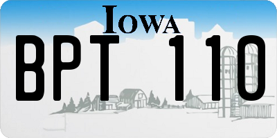 IA license plate BPT110