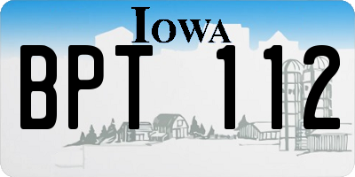 IA license plate BPT112
