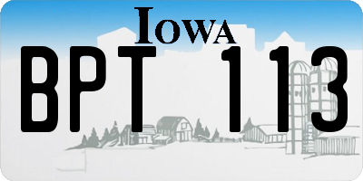 IA license plate BPT113