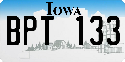 IA license plate BPT133