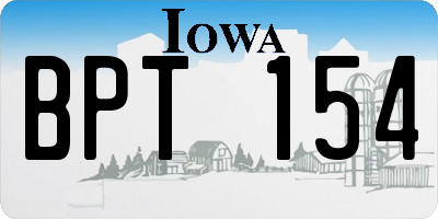 IA license plate BPT154