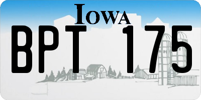 IA license plate BPT175