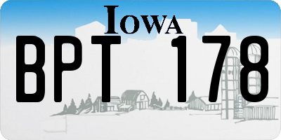 IA license plate BPT178